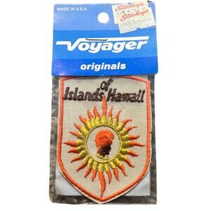 Vintage 1970s Voyager Brand Hawaii State Souvenir Travel Tourism Sew-On Patch